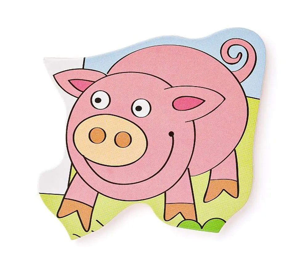 Puzzle na desce "Domácí veselá zvířátka"
