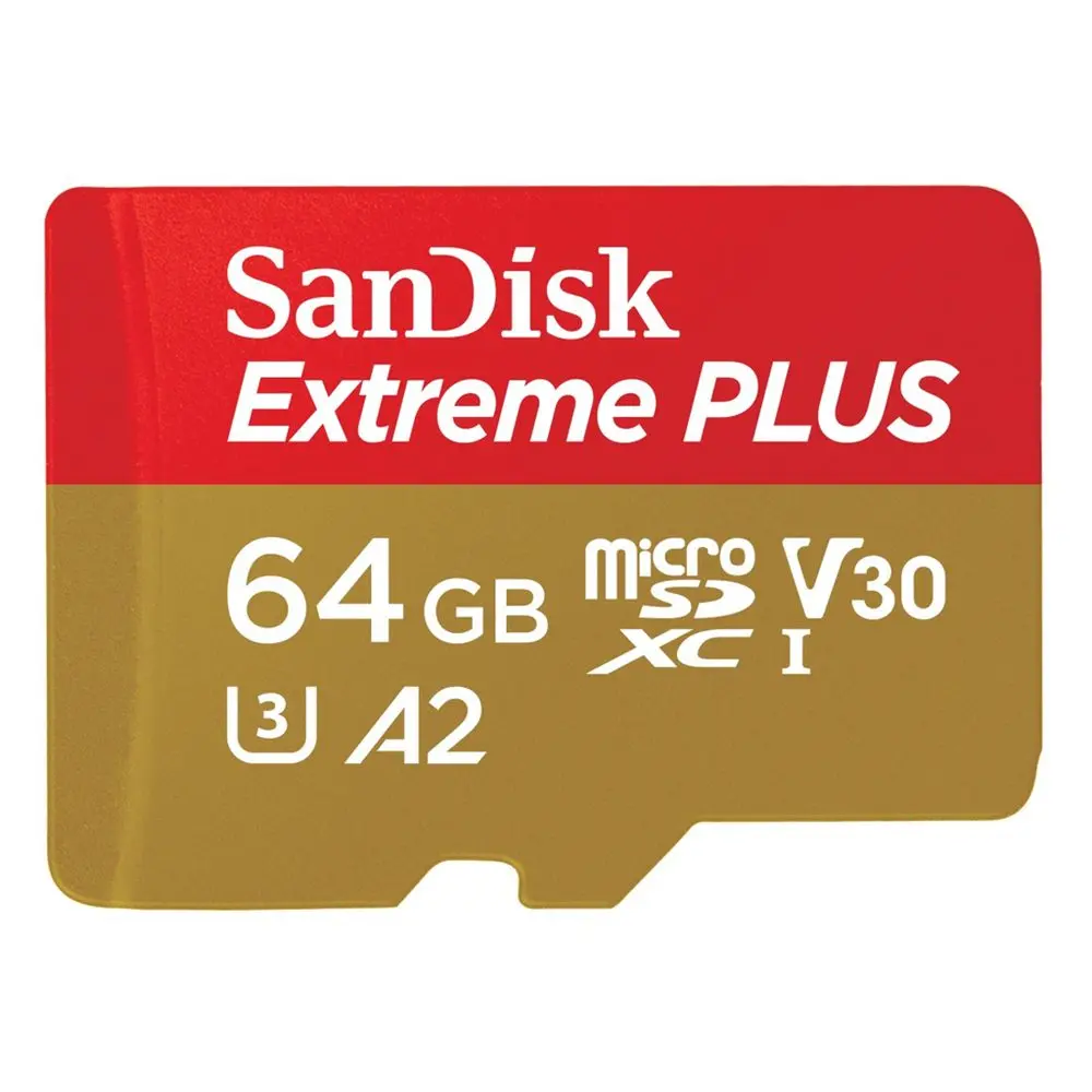 SanDisk micro SDXC karta 64GB Extreme PLUS (200 MB/s Class 10, UHS-I U3 V30) + adaptér