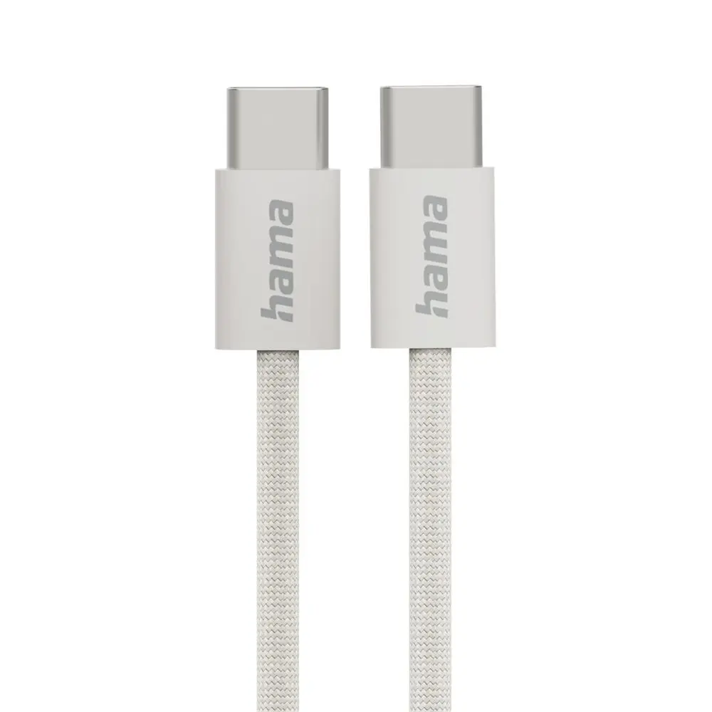 Hama USB-C 2.0 kabel Fabric, 1m, opletený, béžový