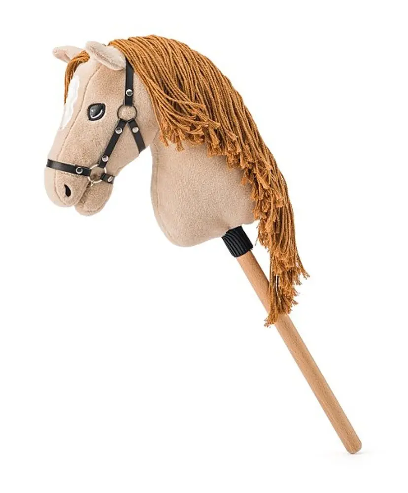 Hobby horse Gracia, béžová kobyla na tyči, šňůrková hříva
