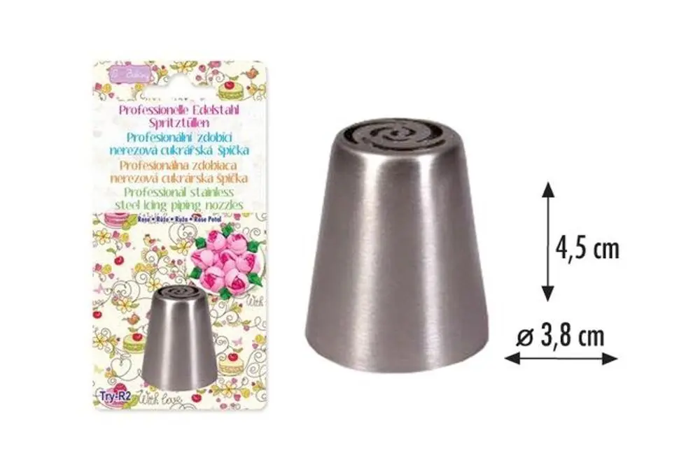špička d38x45mm RŮŽE TRY-R2, zdobící, NR