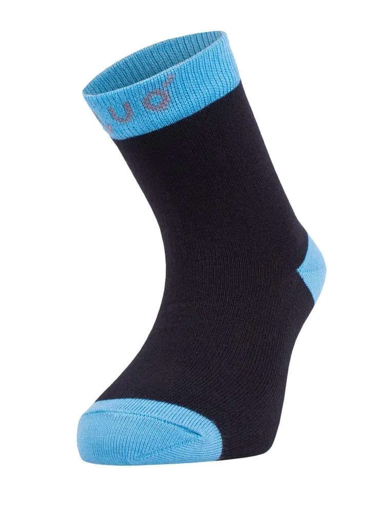 Unuo Bambusové ponožky černé s tyrkysovou (Bamboo socks)