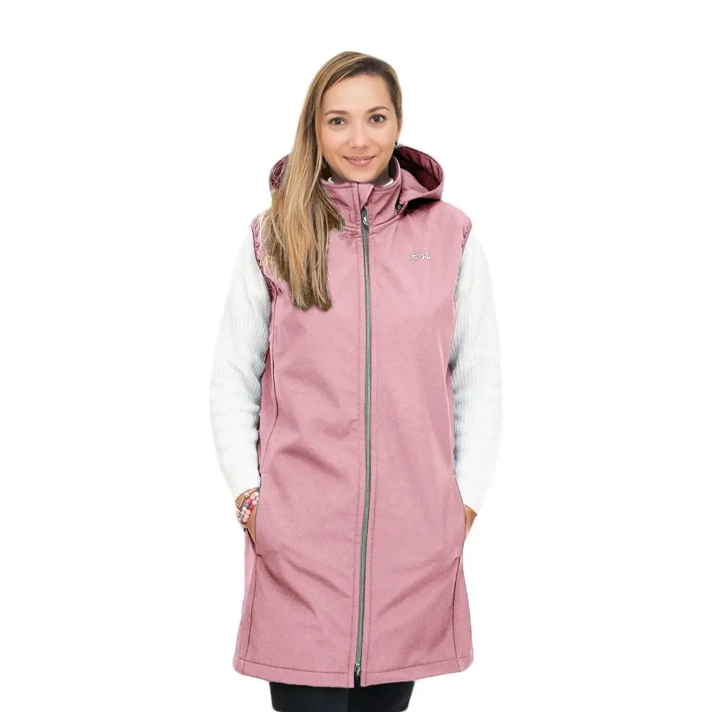 ESITO Dámská dlouhá softshellová vesta Shell pink - růžová - L růžová