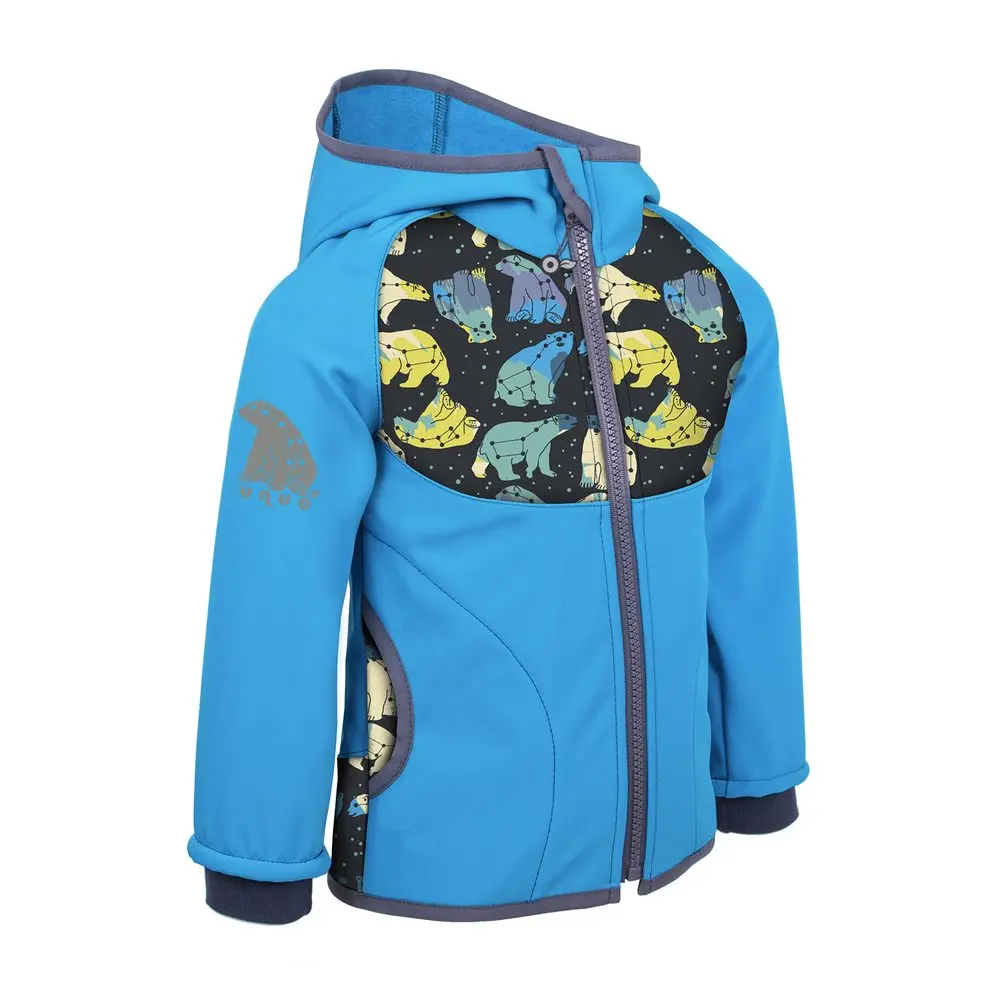 unuo Softshellová bunda s fleecem Souhvězdí medvěda tyrkysová (Unuo softshell jacket printed) - 98/104