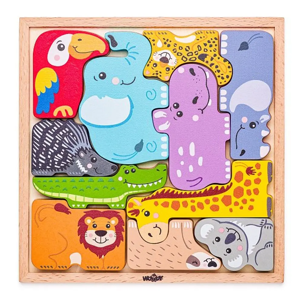 Woody Puzzle na prkně - Zvířátka