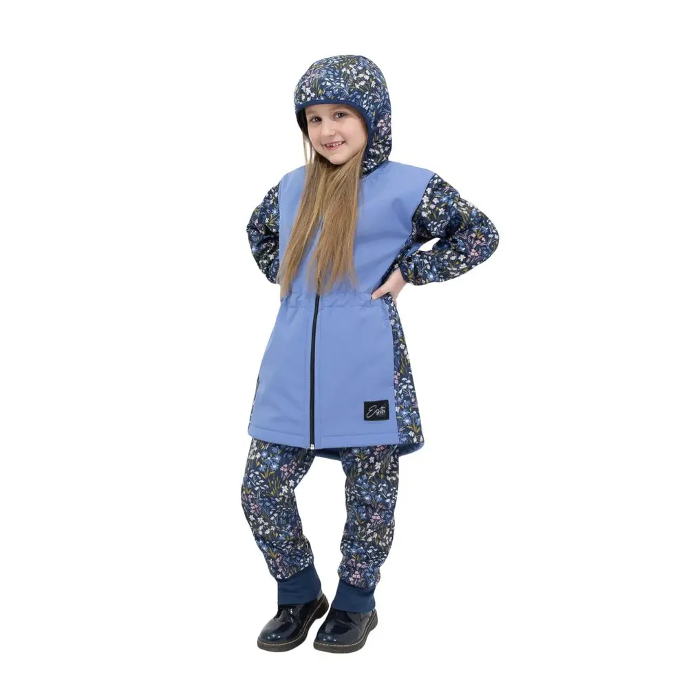 ESITO Dívčí parka Elega Meadows flowers - modrá / 86 - 128 modrá