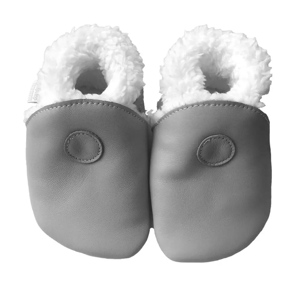 Hopi Hop Barefoot kožené zimní capáčky - šedé - M