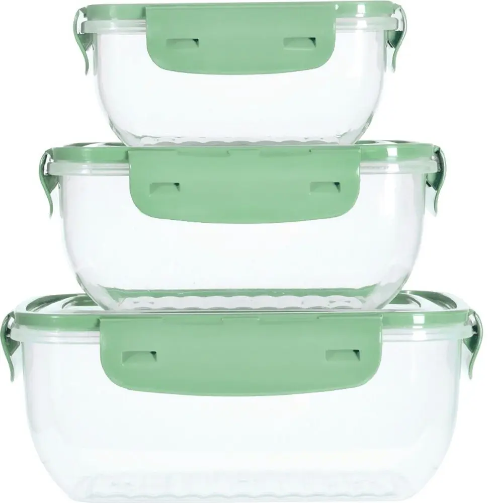 EXCELLENT HOUSEWARE Dóza na potraviny sada 3 ks světle zelená KO-024001560svze