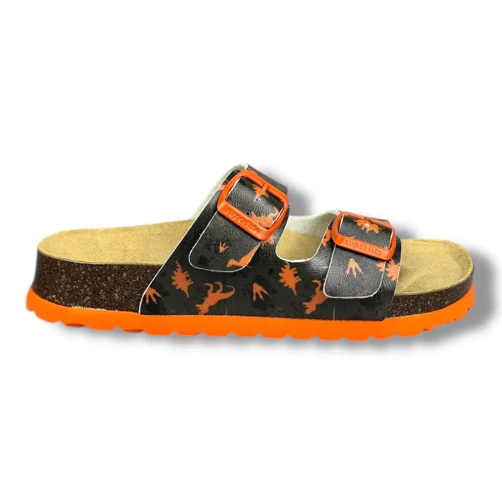 Superfit chlapecké pantofle oranžové s dinosaurem 1-800111-5400 – do školy -