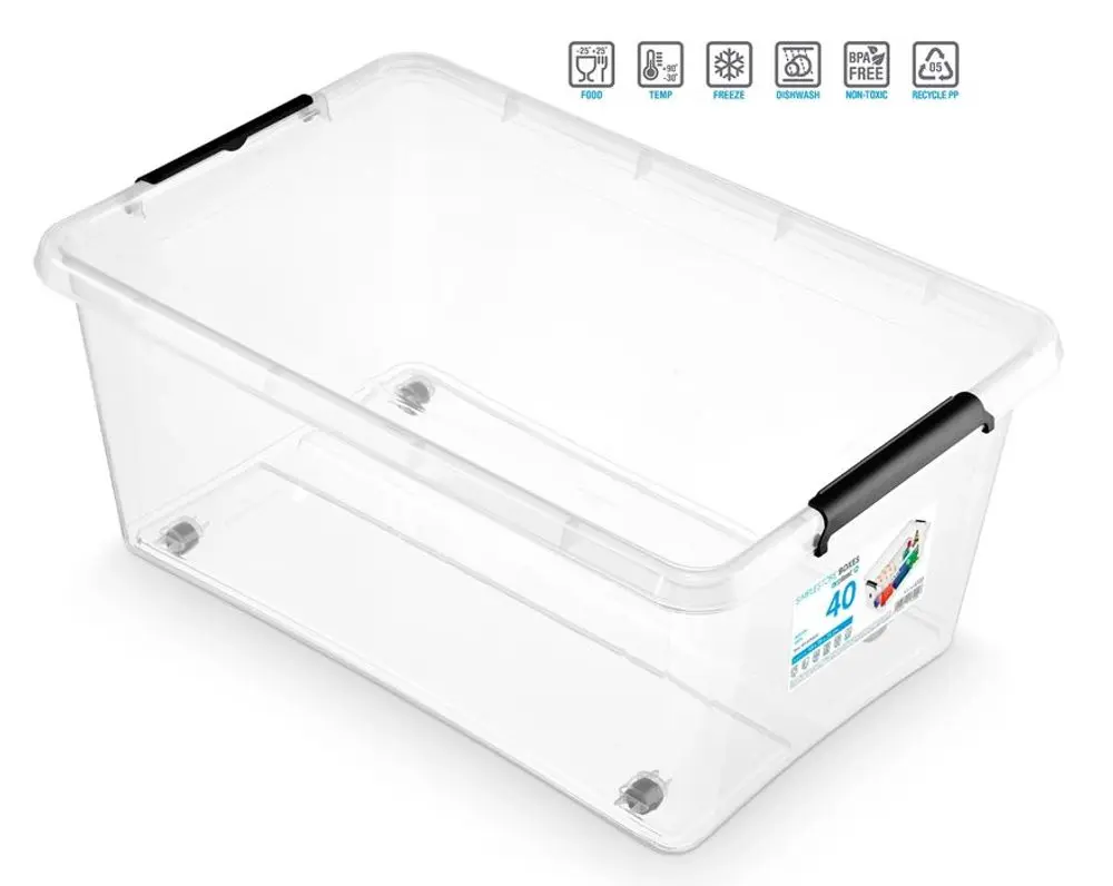 box 40,0l SIMPLE-1722, 58x39x25cm, koleč.,transp.plast