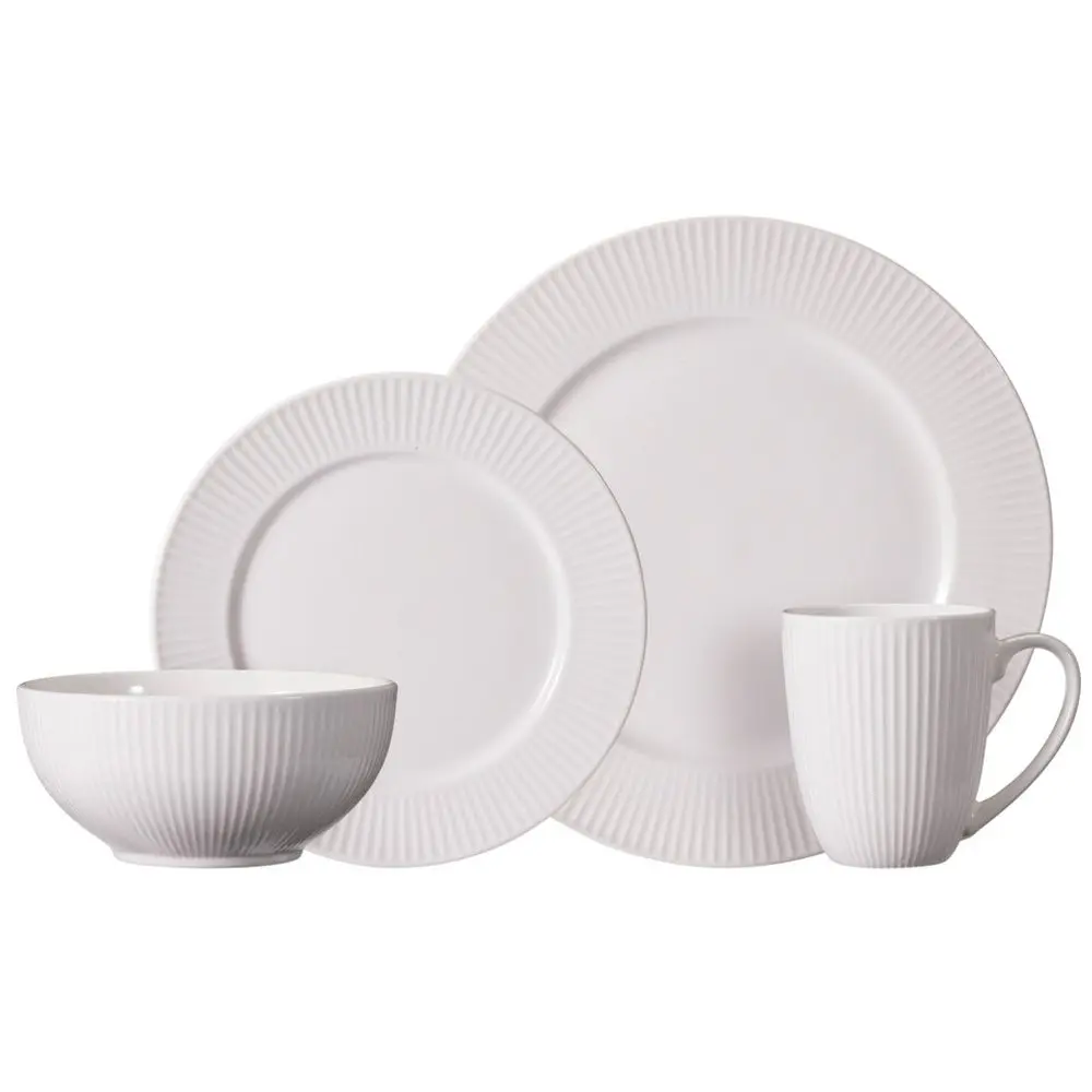 H & S COLLECTION Jídelní sada porcelán 16 ks bílá KO-Q04000320