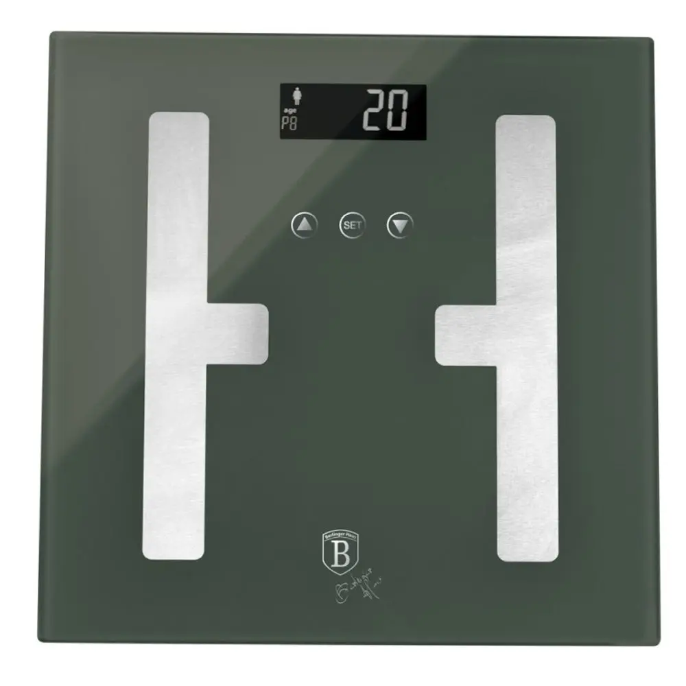 BERLINGERHAUS Osobní váha s měřením tuku, svalů a vody 180 kg Matte Green Collection BH-9759
