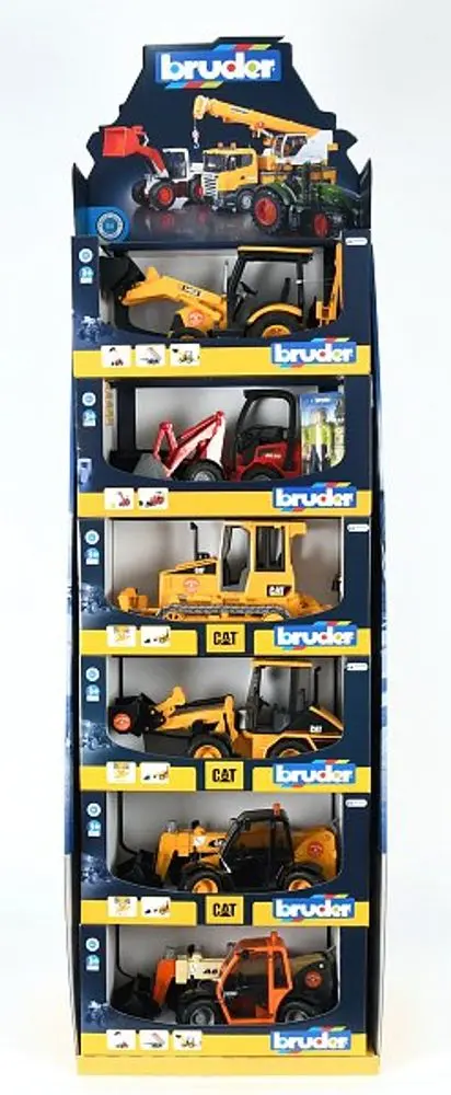 BRUDER Display - stavební auta, 6 x 2 ks