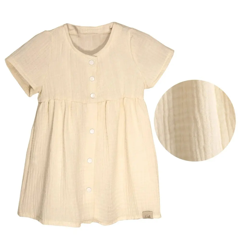 ESITO Mušelínové šaty Barunka Cream - smetanová / 86 - 68 smetanová