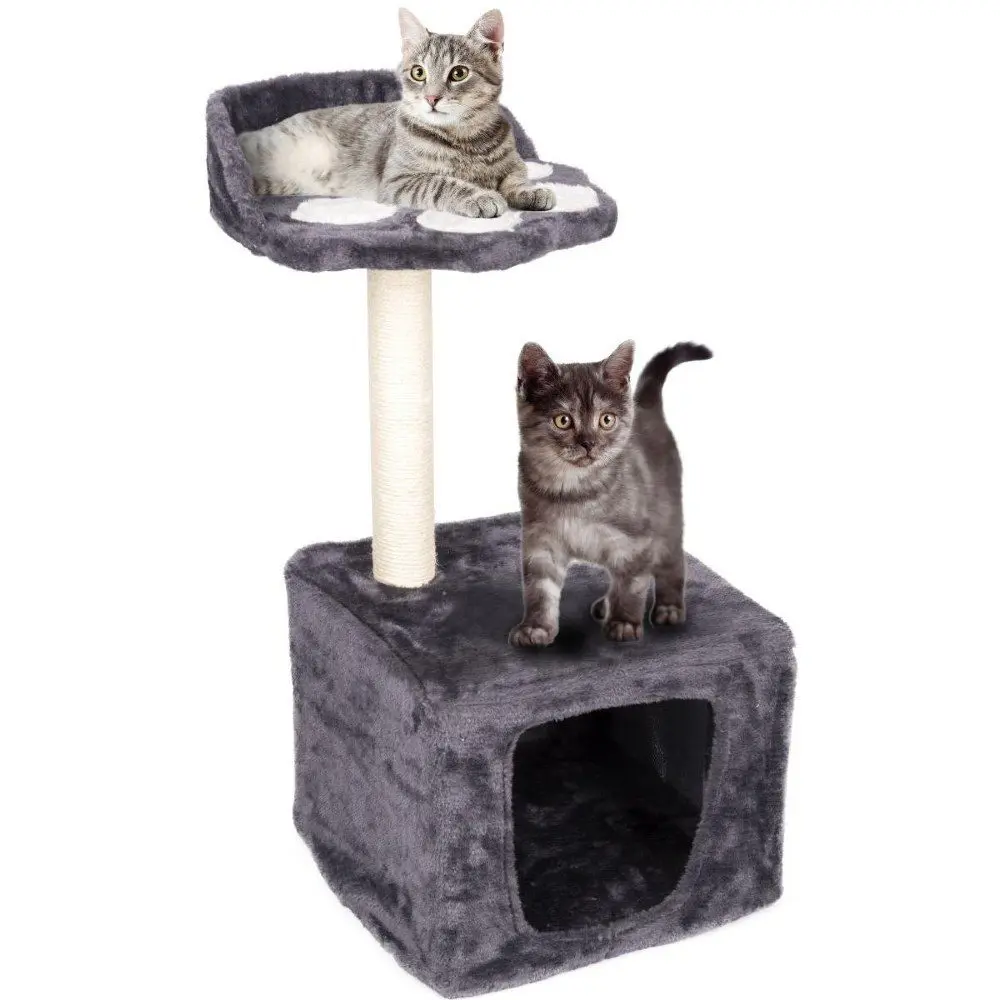 PET COMFORT Škrábadlo pro kočky s pelíškem dvoupatrové 68x30x30cm ED-211815