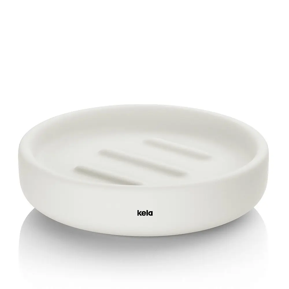 KELA Miska na mýdlo Sana průměr 11,5 x 3 cm bílá KL-24528