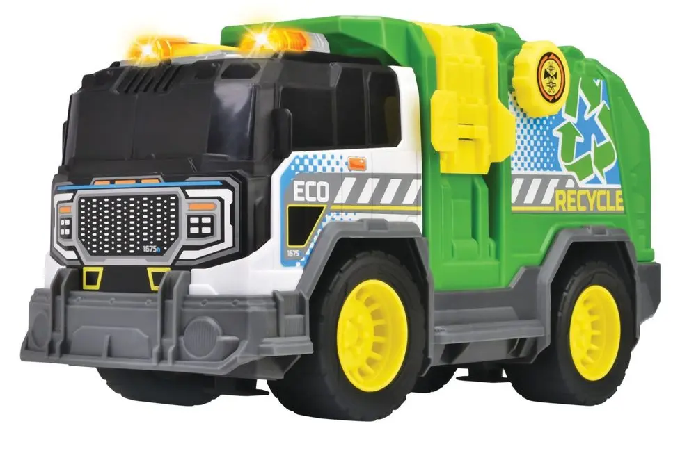 Simba Popelářské auto zelené 30cm se světlem a zvukem
