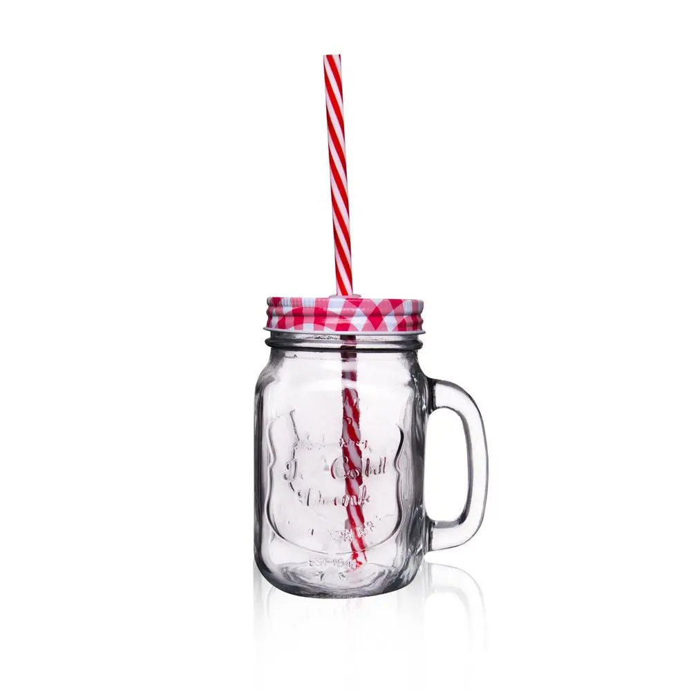Orion Straw sklenice s brčkem a uchem 450 ml