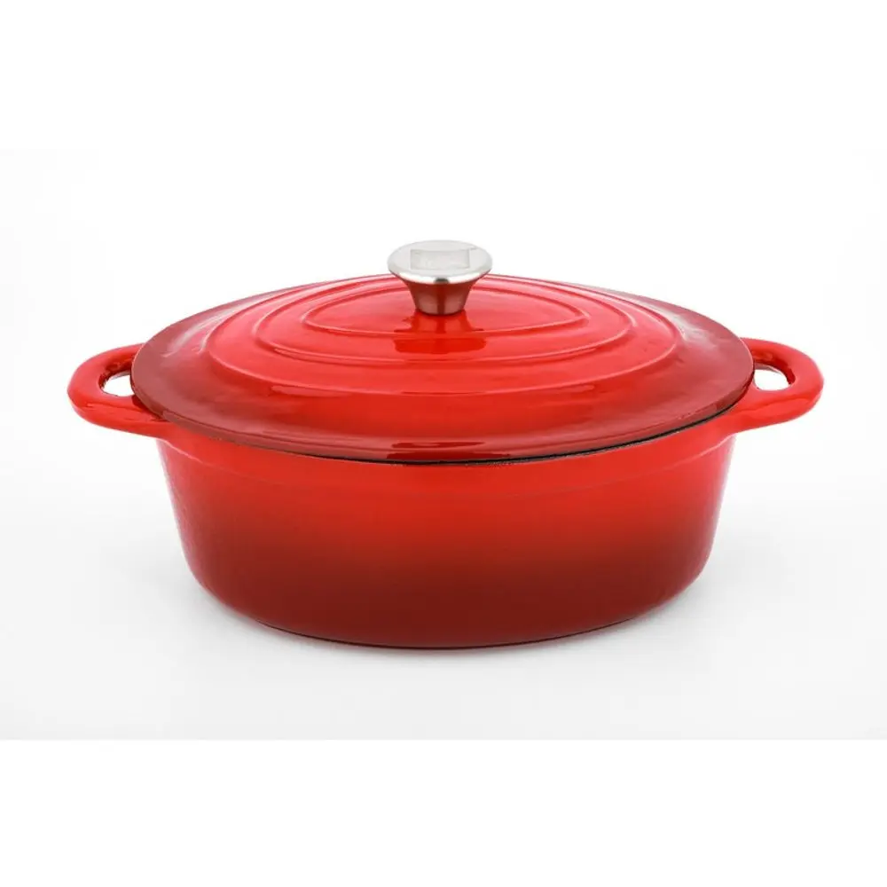 CS SOLINGEN Pekáč s poklicí litinový Xanten 37 x 22 cm červený CS-090975