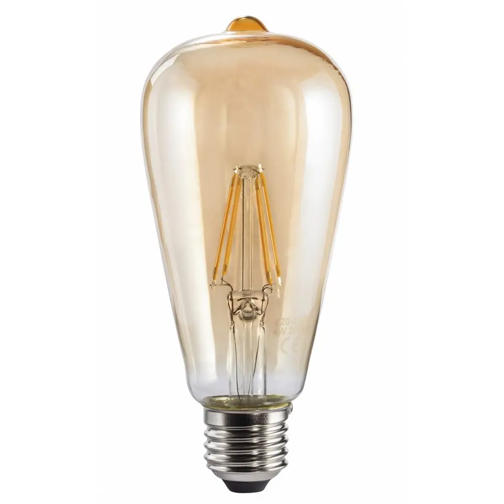 Xavax LED filament žárovka, E27, 410 lm (nahrazuje 36 W), vintage tvar, jantarová barva, teplá bílá