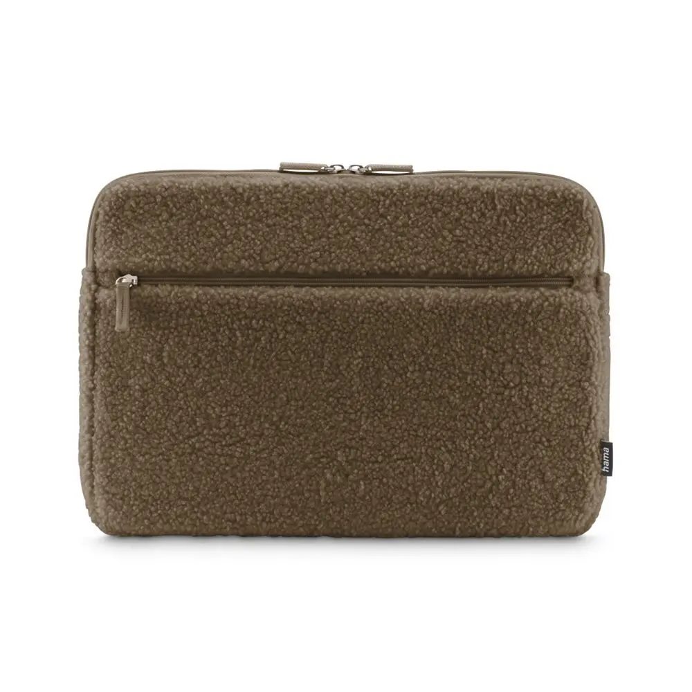 Hama Cozy, obal na notebook, 14,1-15,6" (36-40 cm), chlupatý, přední kapsa, hnědý