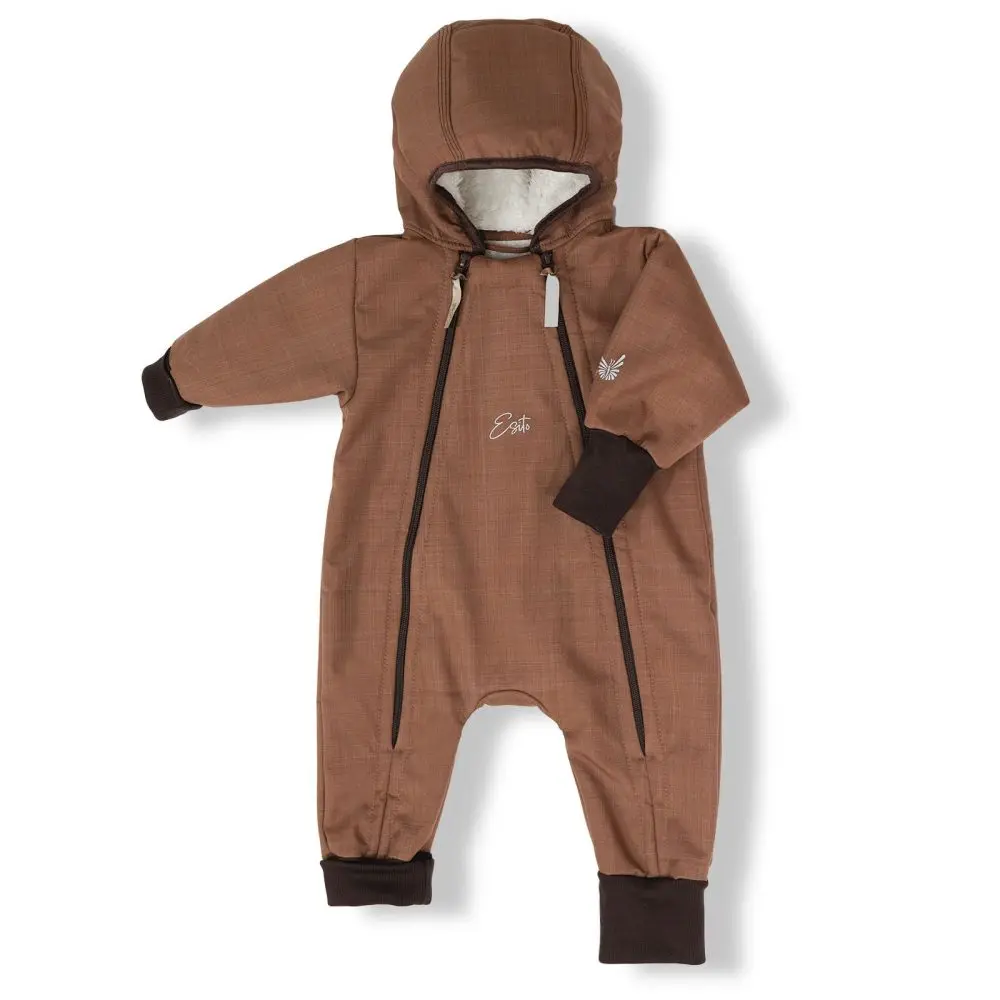 ESITO Rostoucí zimní softshellová kombinéza Lamb Brown - hnědá - 80 - 86 hnědá