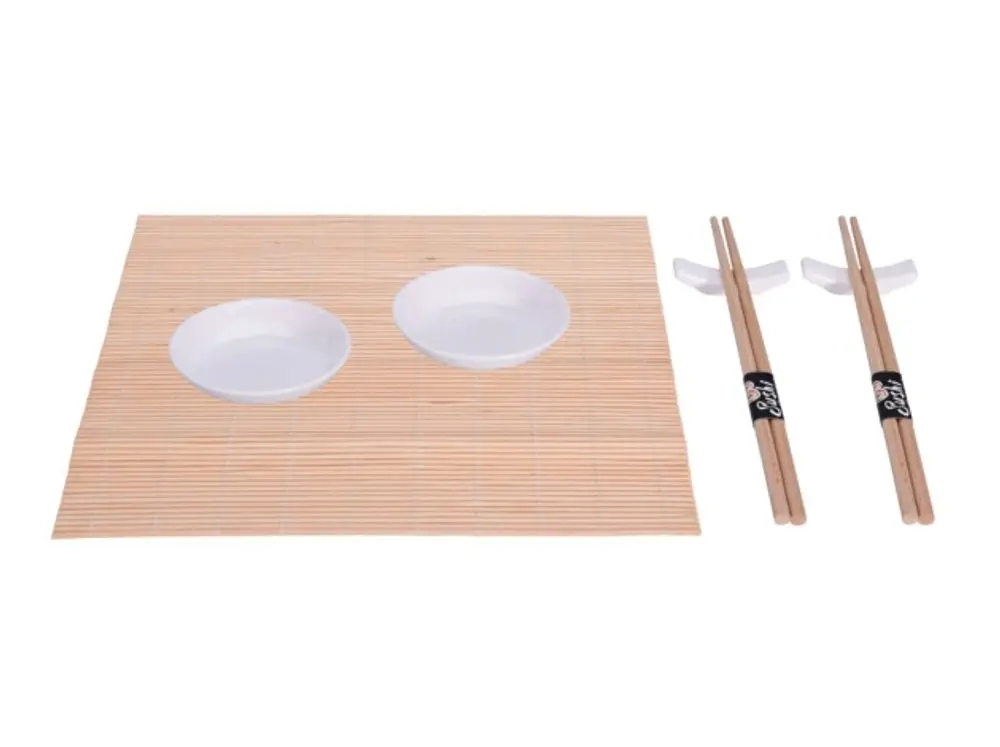 EXCELLENT HOUSEWARE Sushi set porcelán / bambus sada 7 ks bílá KO-278000190bila
