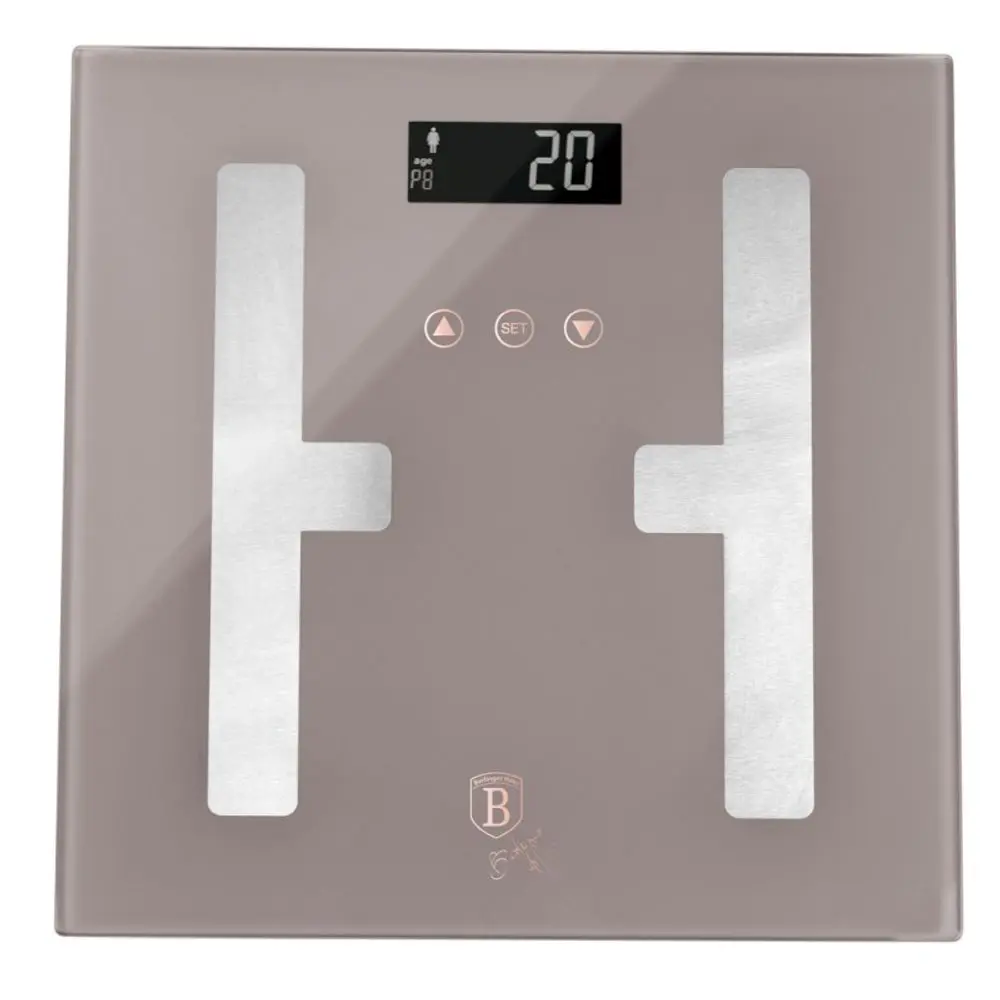 BERLINGERHAUS Osobní váha s měřením tuku, svalů a vody 180 kg Taupe Collection BH-9757