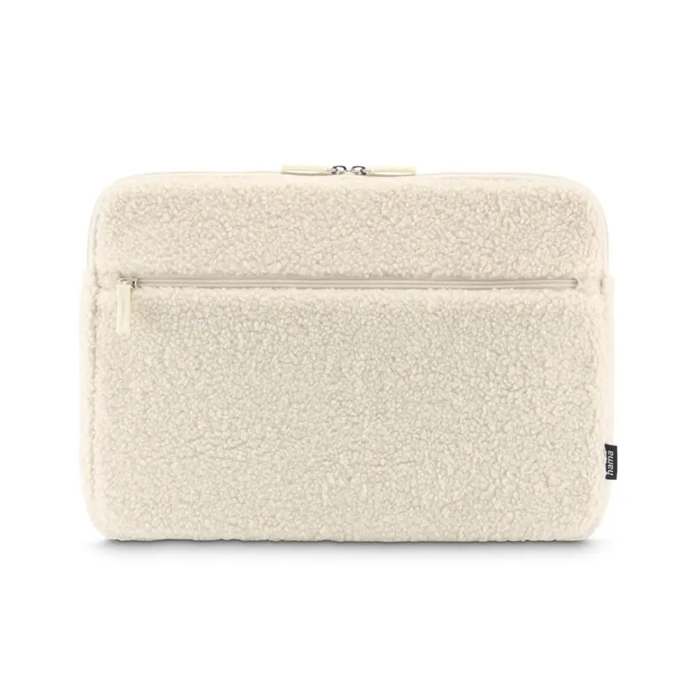 Hama Cozy, obal na notebook, 14,1-15,6" (36-40 cm), chlupatý, přední kapsa, béžový