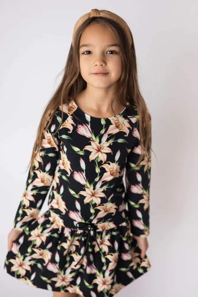 Dětské šaty Lily Grey černá lilie