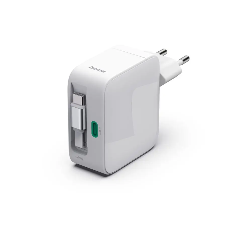 Hama rychlá USB nabíječka GaN 2x USB-C, PD 65 W, navíjecí kabel