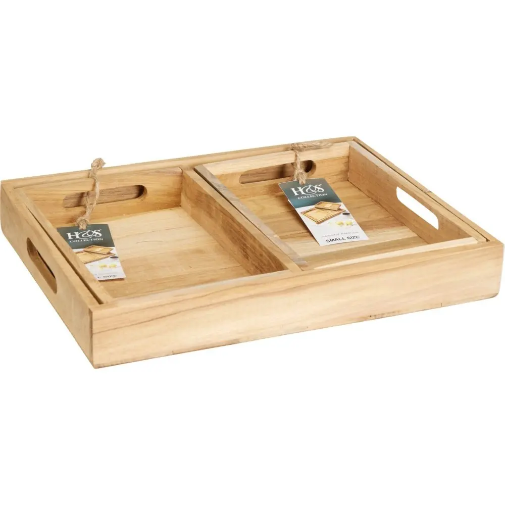 Home Styling Collection Sada dekorativních zásobníků TEAK, 3 kusy hnědá J11301330