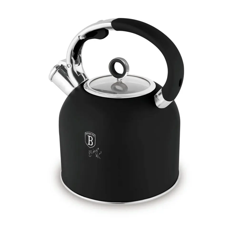 BERLINGERHAUS Konvice pískací se skleněným víkem 3 L Matte Black Collection BH-8916