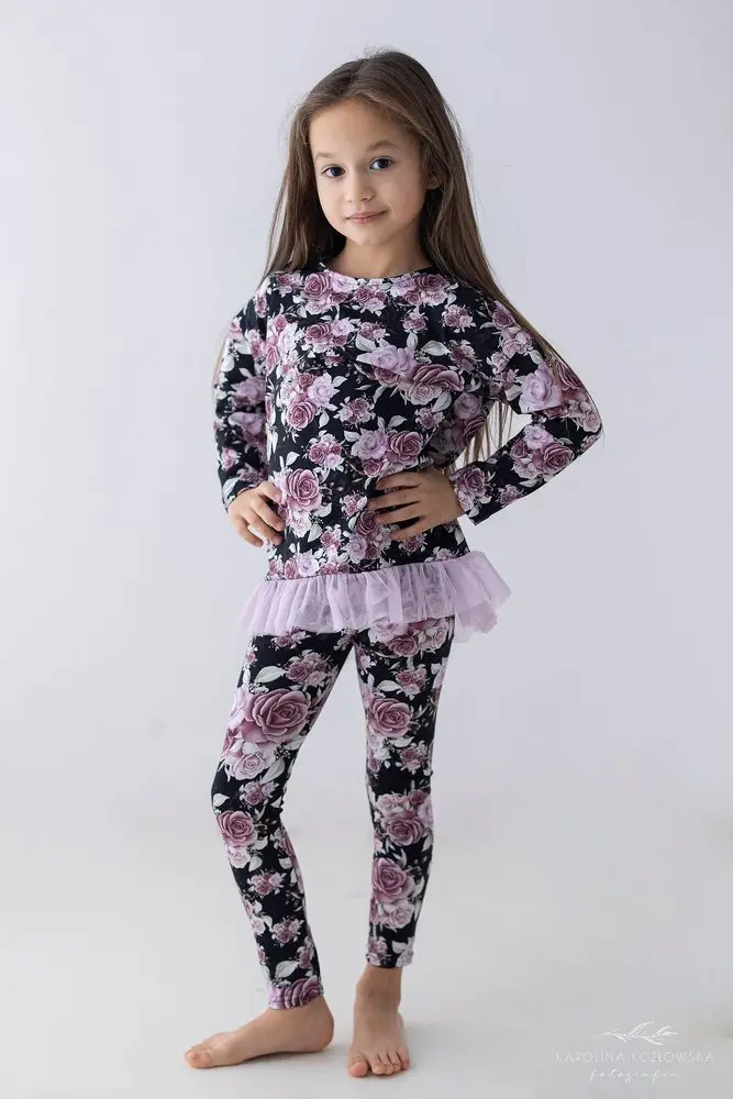 Tunika dlouhá s tylem Lily Grey lila růže