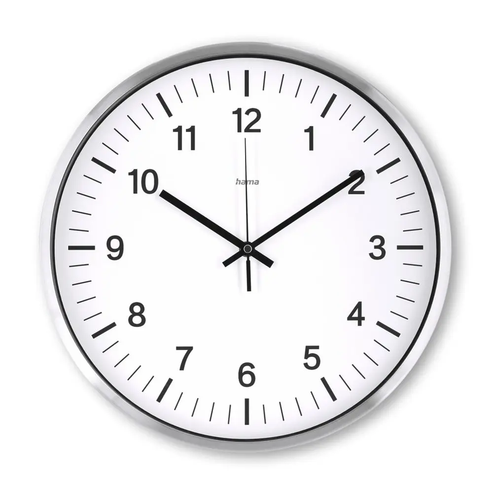 Hama Java, nástěnné hodiny řízené rádiovým signálem, 35 cm, stříbrné