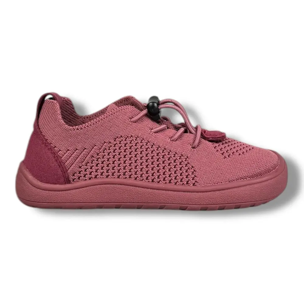 Protetika Dětská plátěná obuv BAREFOOT - bordo - 20