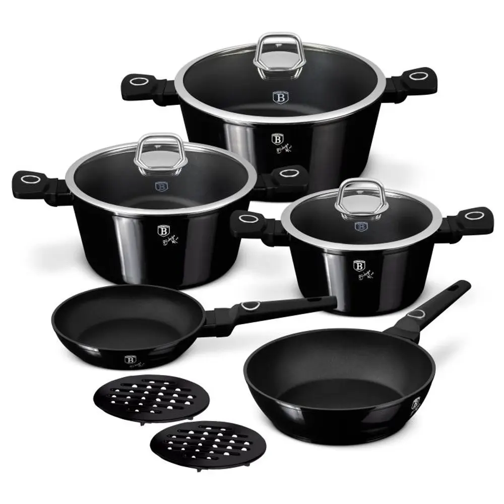 BERLINGERHAUS Sada nádobí s titanovým povrchem 10 ks Black Vantage Collection BH-8231