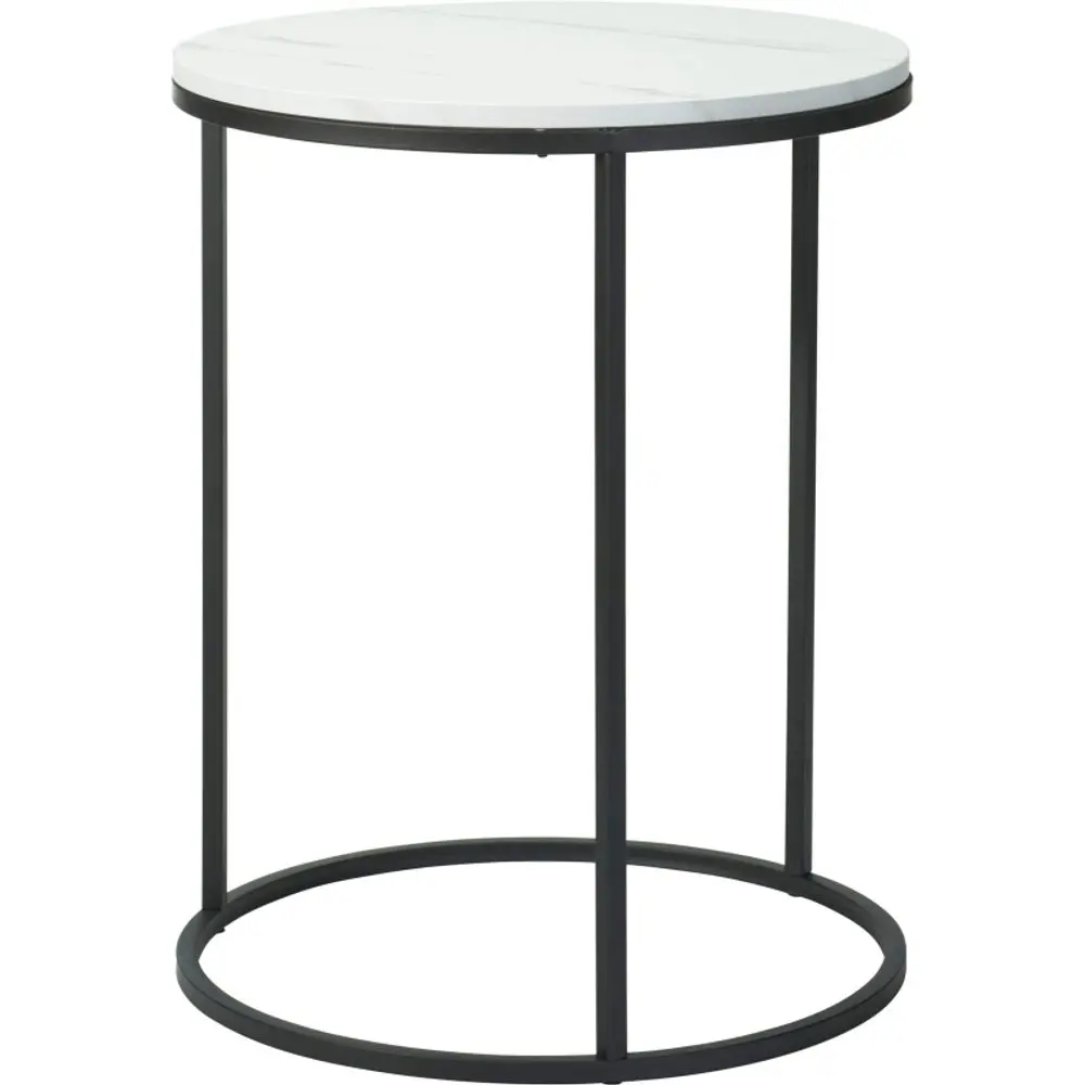 H & S COLLECTION Odkládací stolek sada 2 ks bílá/mramor 40+50 cm KO-KR8200420