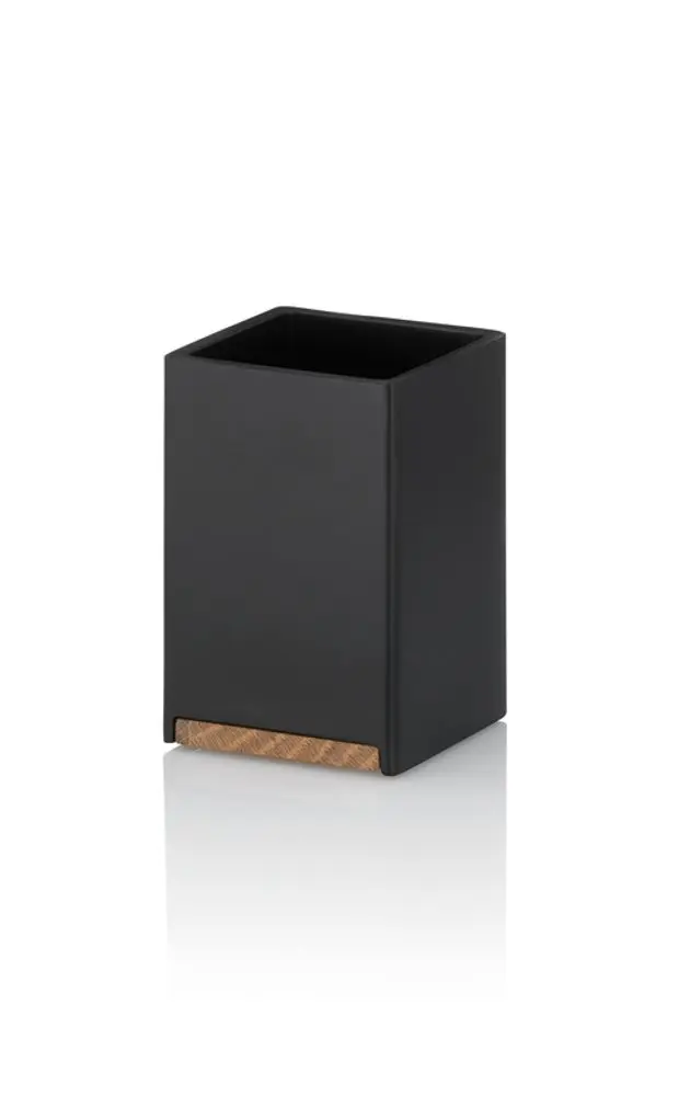 KELA Pohár Cube polyresin černá KL-23687