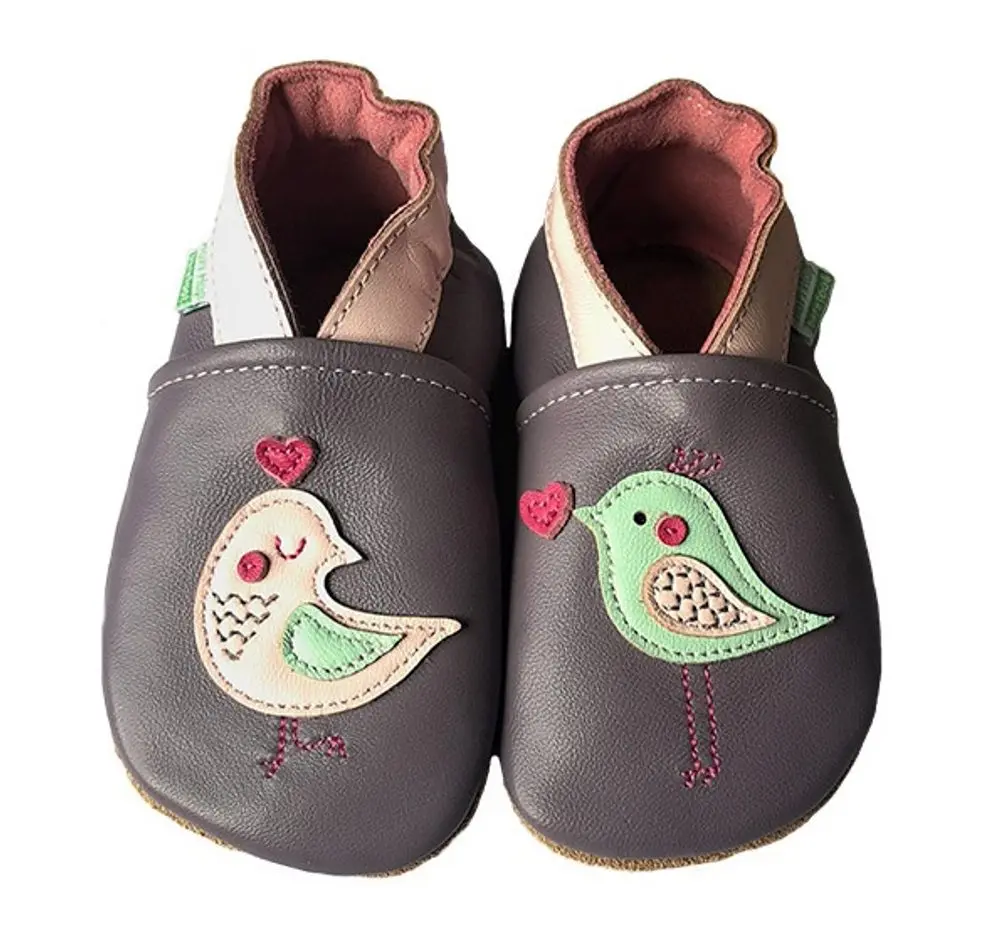 Hopi Hop Barefoot kožené capáčky - ptáček violet