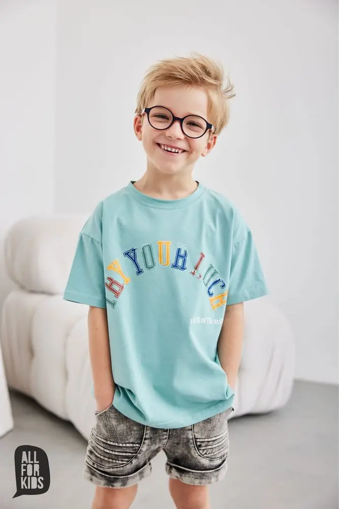 Dětské tričko All for kids LUCK tyrkysové
