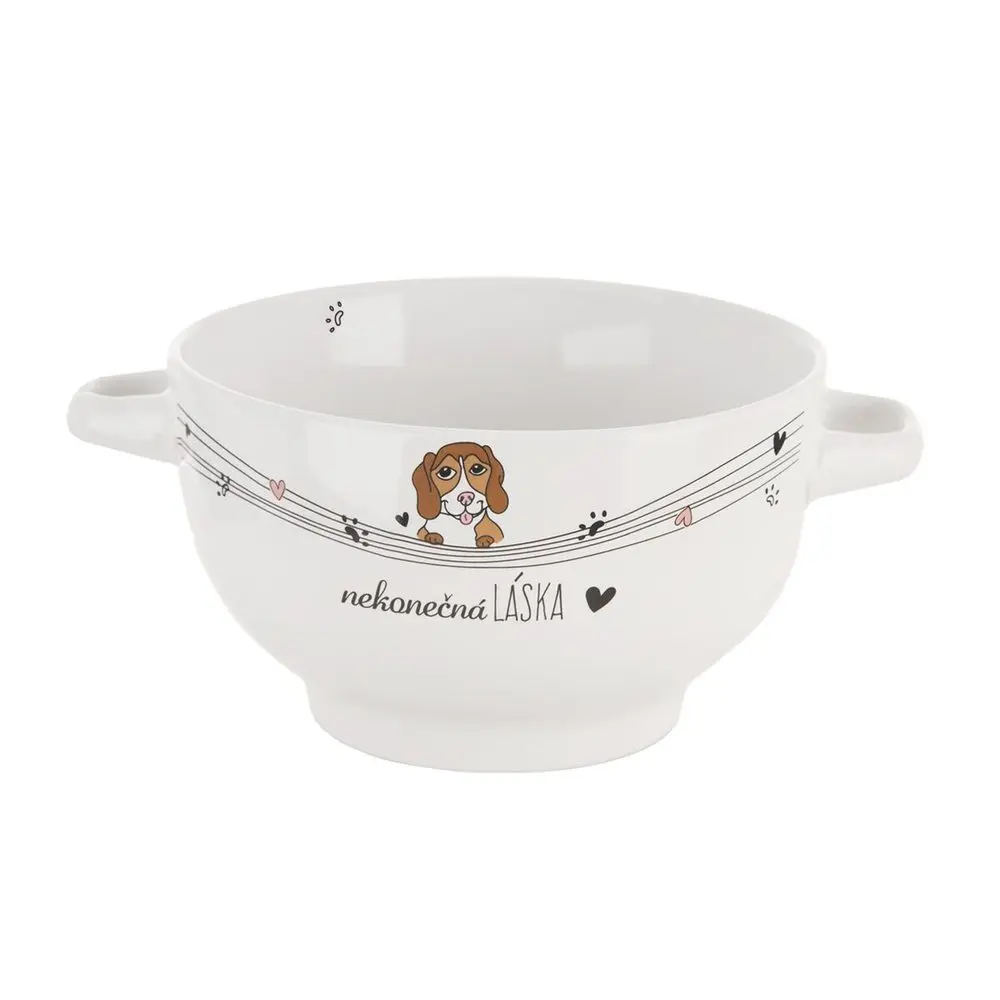 Miska NEKONEČNÁ LÁSKA pes s uchy pr. 14 cm