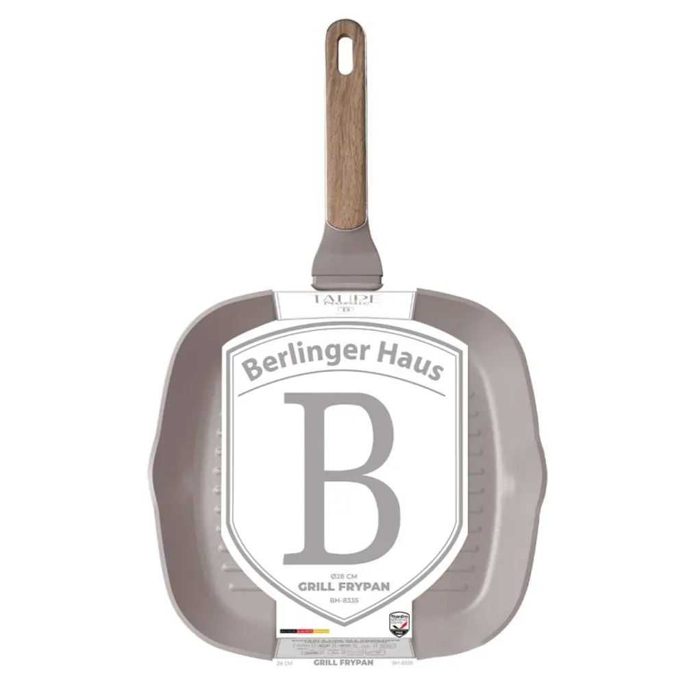 BERLINGERHAUS Grilovací pánev s titanovým povrchem 28 cm Taupe Nordic Collection BH-8335