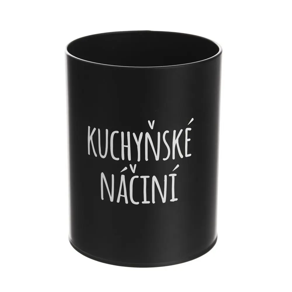 Kulatá plechová dóza KUCHYŇSKÉ NÁČINÍ Black