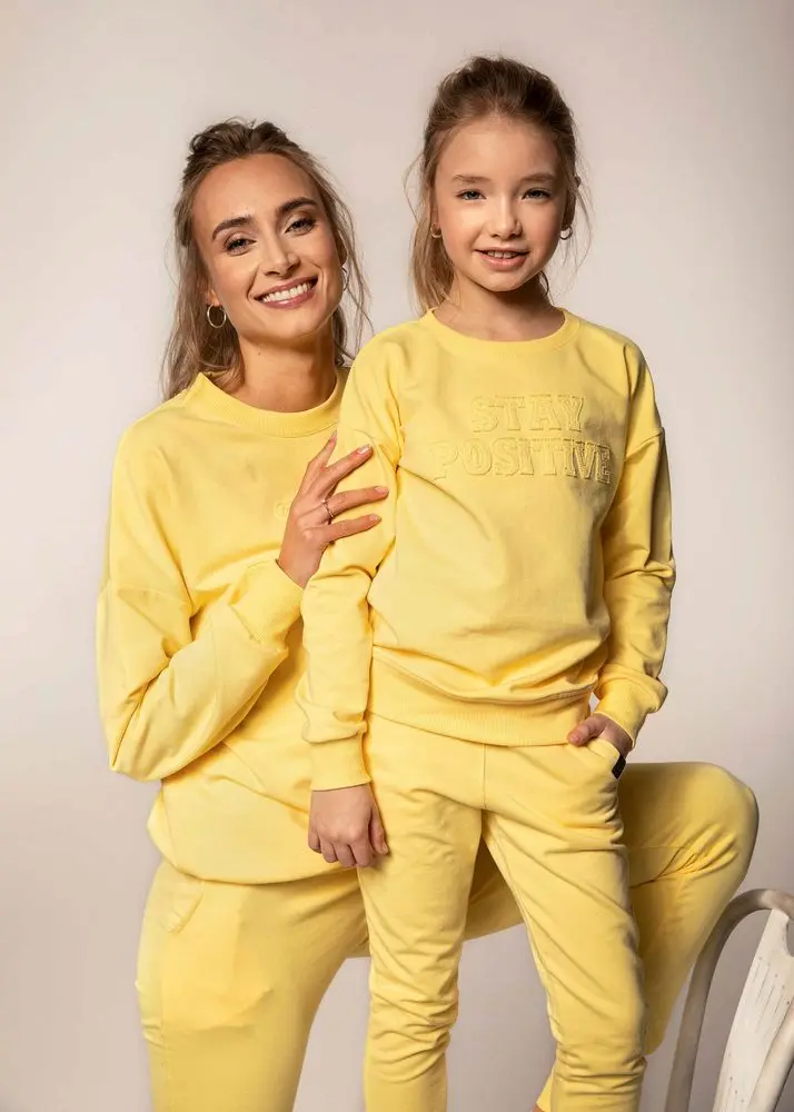 All for kids Tepláková souprava MÁMA A DCERA žlutá - 104/110