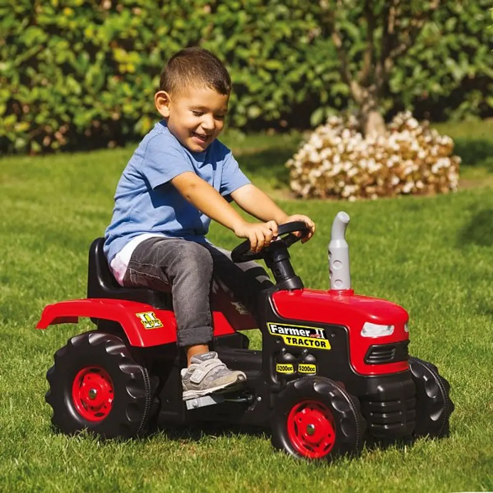 Dolu Velký šlapací traktor, červený