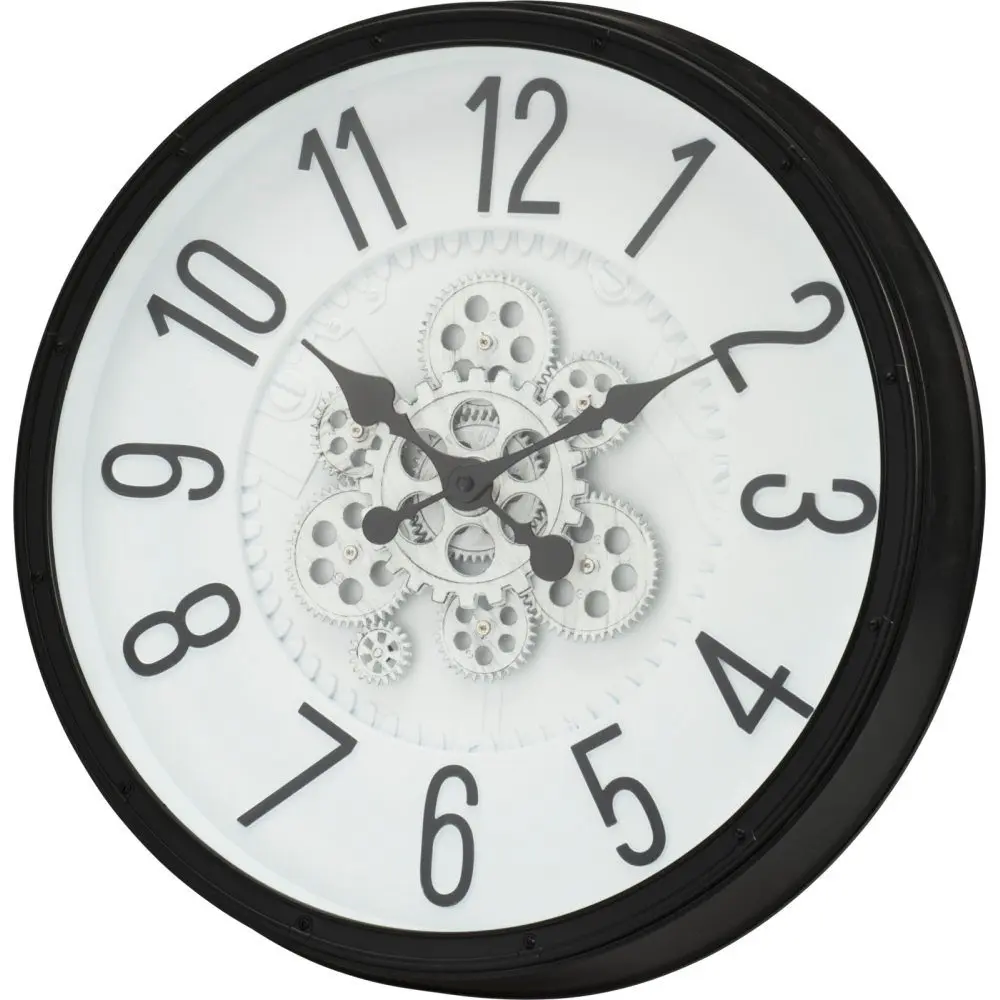 SEGNALE Nástěnné hodiny s pohyblivým mechanismem 51 cm černá KO-837363020