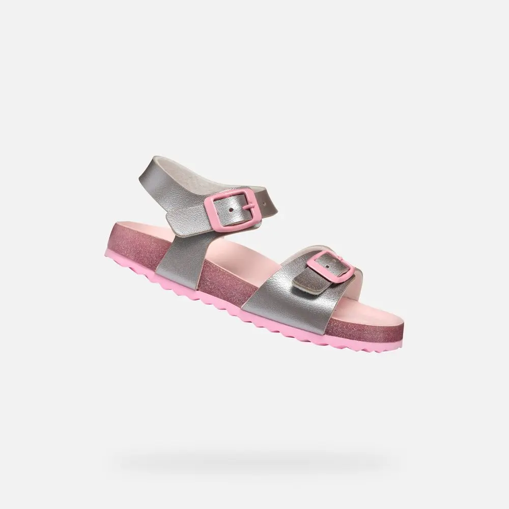 Stříbrné dívčí sandály Geox Adriel Girl - 33