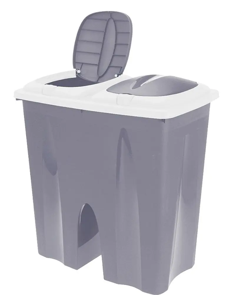 EXCELLENT HOUSEWARE Odpadkový koš na tříděný odpad 2 x 25 l šedá KO-Y54230710seda