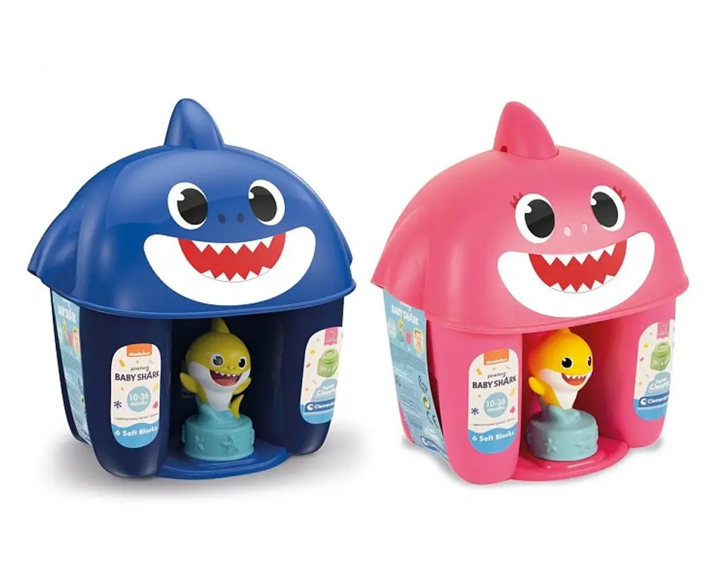 Clemmy baby - Baby Shark - kyblík s kostkami varianta 1 modrý